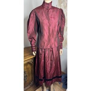 Vintage 1980s Gay Boyer 2-Pc Skirt Blouse Dress (Frontier 1800’s Style) Festival